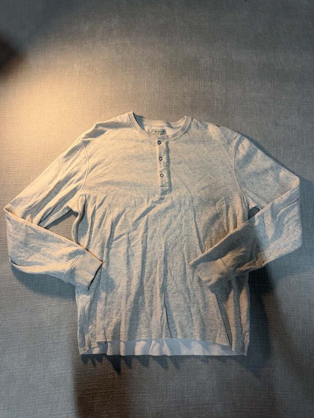 J. Crew Knit Goods Long Sleeve Henley Shirt Grey Size Large